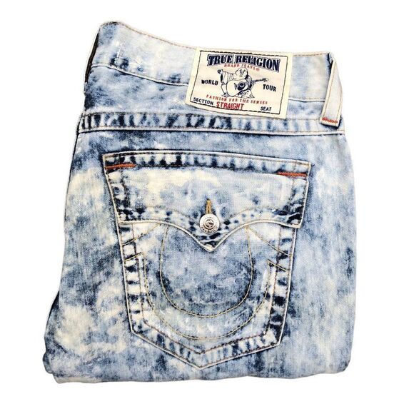 Vintage True Religion Jeans Size 38 STRAIGHT FLAP T Blue - Picture 1 of 12